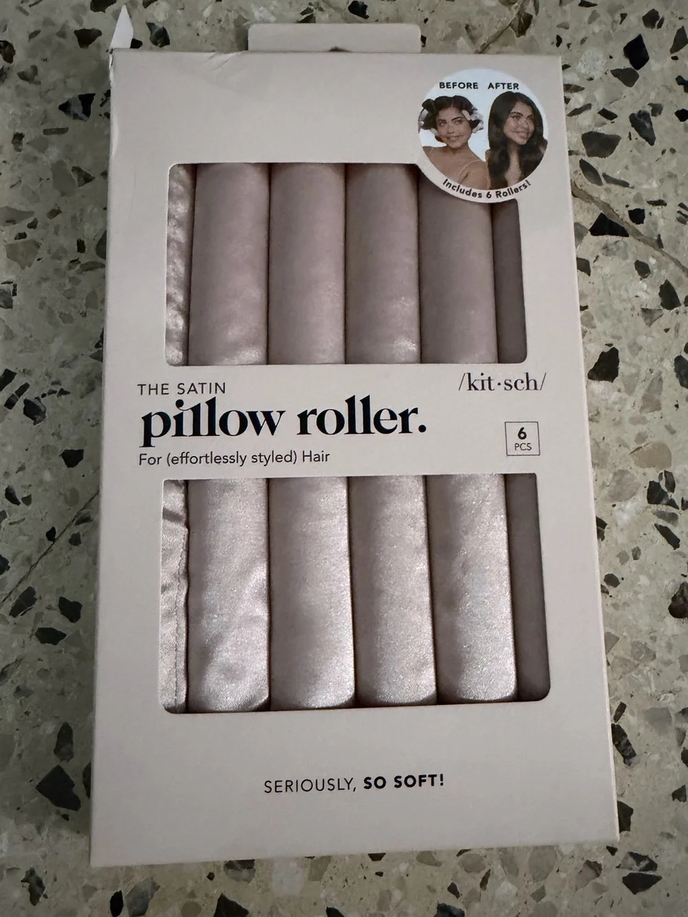 Kitsch Satin Pillow Roller Set - Blush Pink